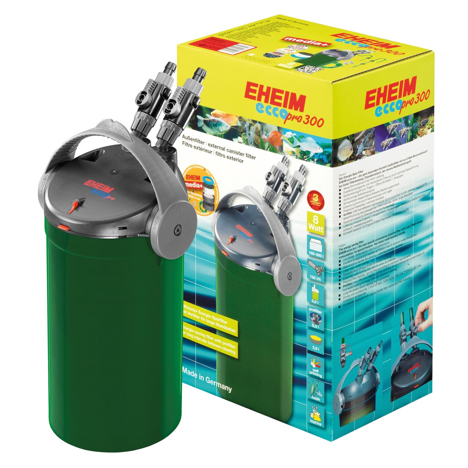 EHEIM AQUA COMPACT Aquarium Fish Tank External Canister Filter with EHEIM  Substrat Pro Biological Filter Media & Pads