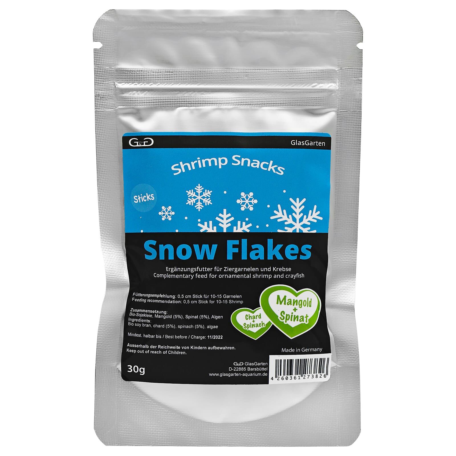 GlasGarten - Shrimp Snacks Snow Flakes - Sticks Mix 3 in 1