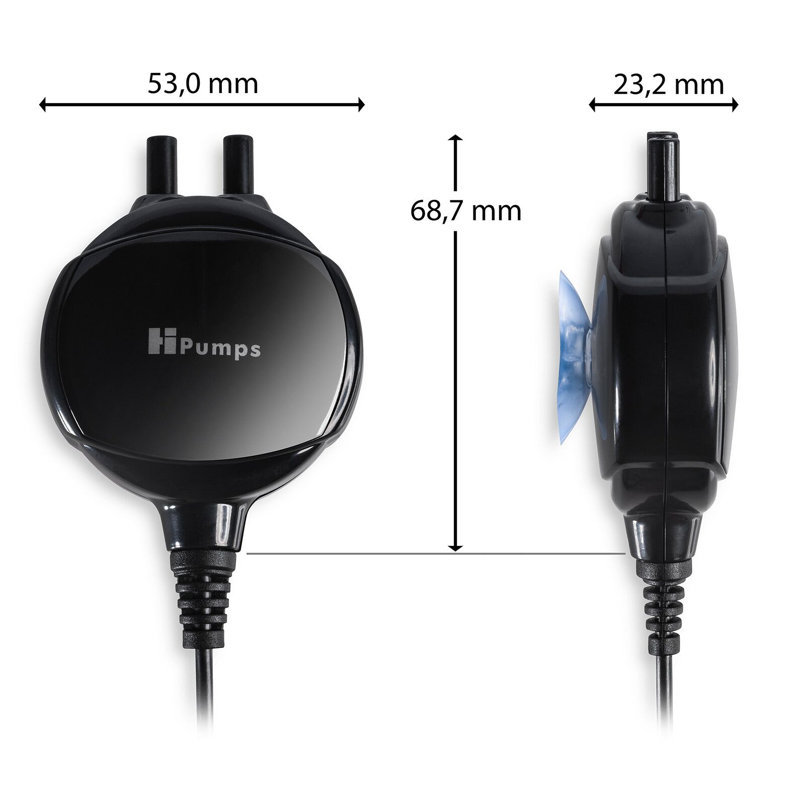 HiPumps - Nano Piezo - Air pump - Dual channel - black - 2x13l/h