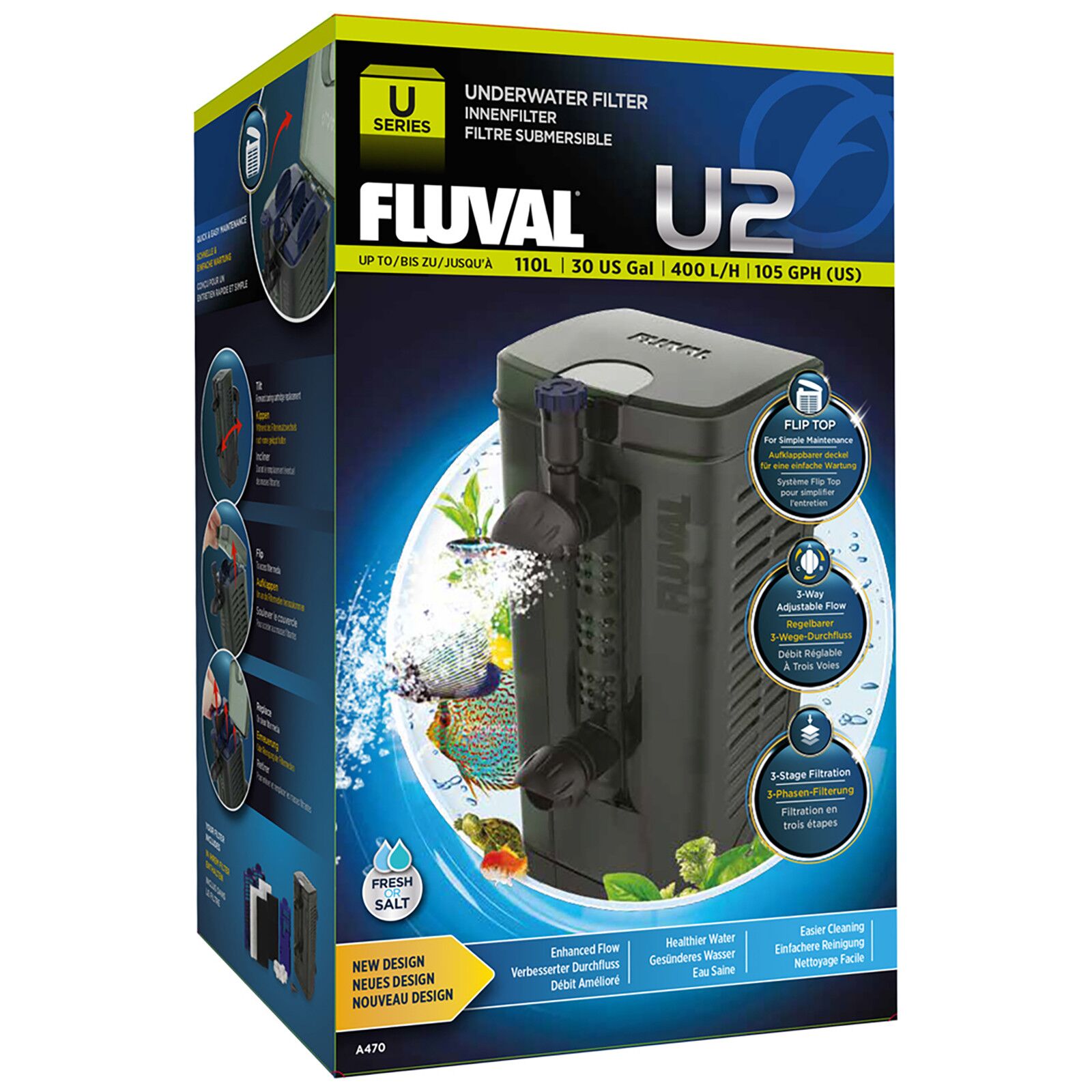 for biological and chemical filtration suitable for aquariums with 30 to 60 litres Tetra IN 400 plus internal filter