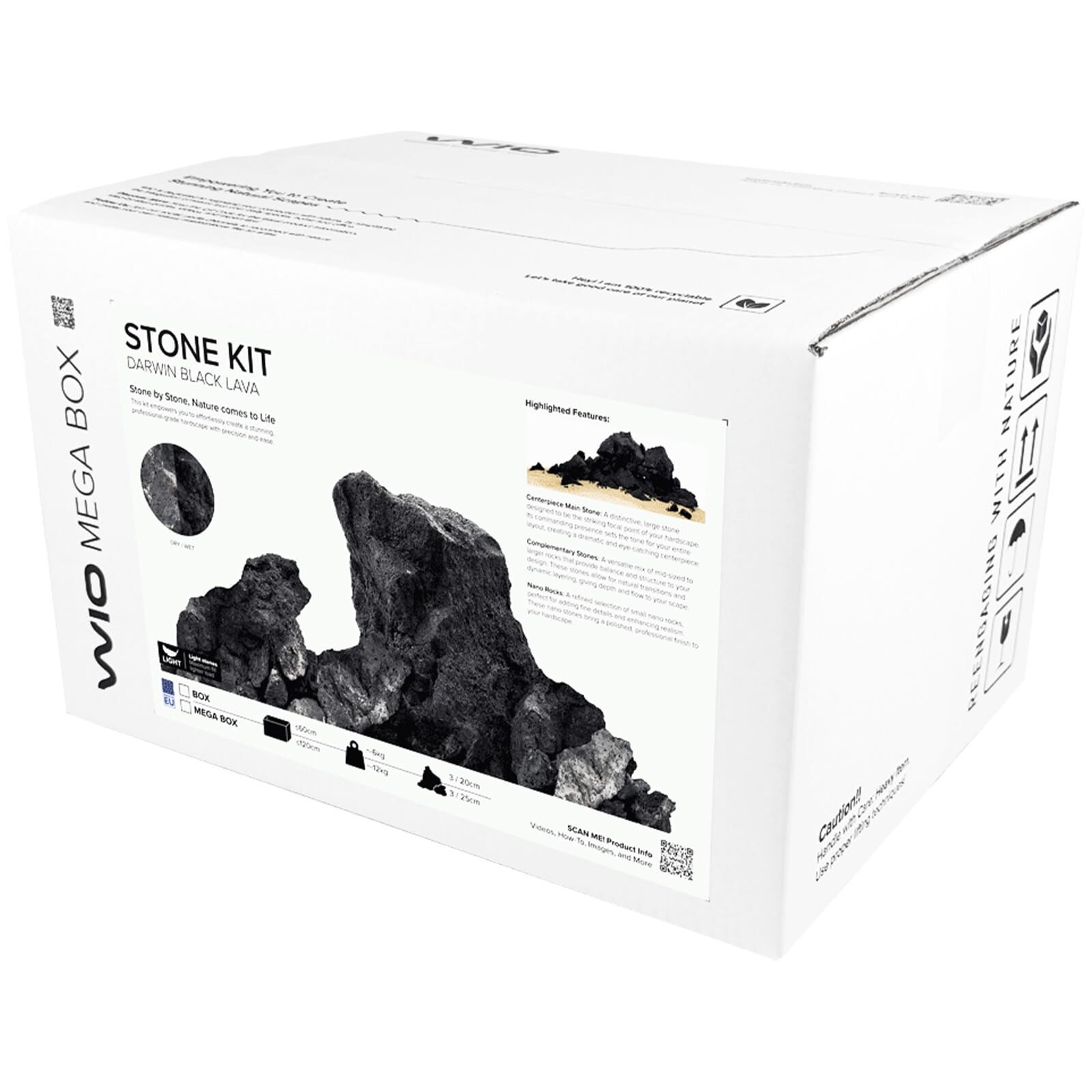 WIO - Stones - Darwin Black Lava Stone - Set 60 cm | Aquasabi