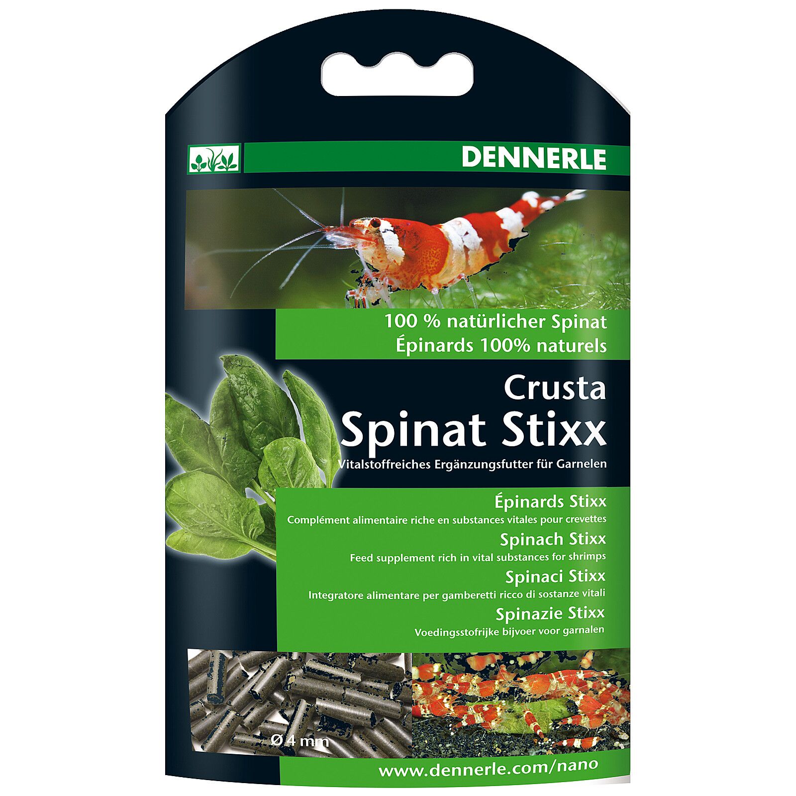 Dennerle - Crusta Spinach Stixx - 30 g